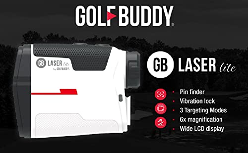 마그네틱 케이스가 있는 Golf Buddy Laser Lite 경사 보정 진동 경고 기능 6배 확대 600515 골프 거리 측정기 미국