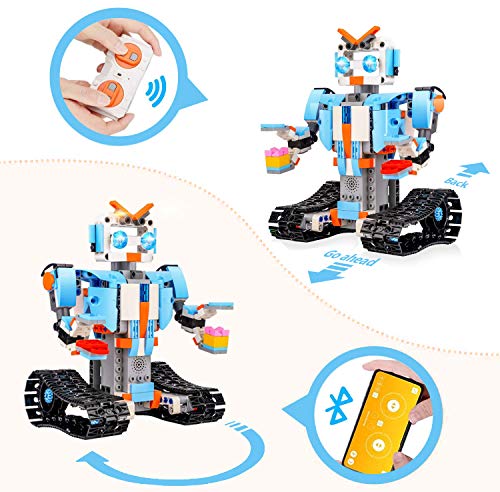STEM 빌딩 블록 장난감 RC 로봇 aukfa 앱 제어 및 원격 제어 소년과 소녀를 위한 로봇 장난감 601132 미국 피규어