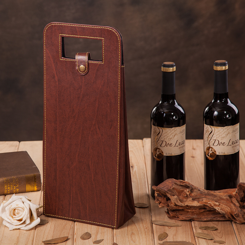 와인 포장 박스 고급 와인 가죽 케이스 더블 토트와인 파우치 라피-602820
