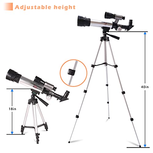Artenjoy 360x50mm 미세 굴절 및 파인더 스코프 초보자 및 휴대 경관 603473 미국 천체 망원경 천문 별자리