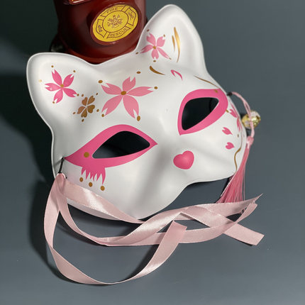 가면무도회 일본식 고양이 여우탈 반얼굴 애니메이션 요정여우 핸드페인팅 무도회 소품-606040