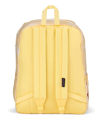 미국 백팩 JanSport SuperBreak Plus FX 백팩 - 물병주머니가 있는 학교, 직장, 여행 또는 노트북 책가방, 연한 바나나 침식 립스톱