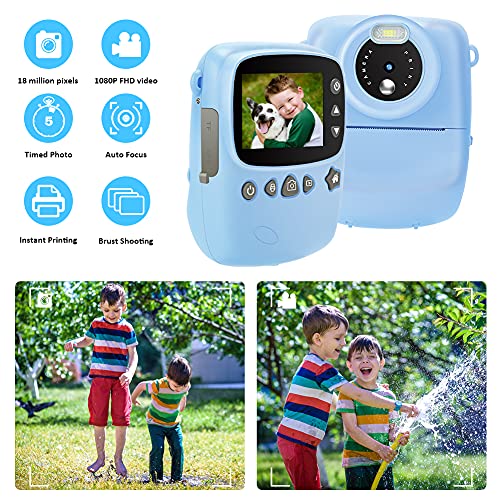 즉석카메라 미국 어린이용 즉석프린트 키즈 디지털프린트 18MP 1080P HD 비디오레코더 제로잉크 휴대용-610927