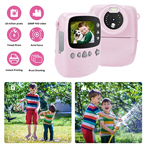 즉석카메라 미국 어린이용 즉석프린트 키즈 디지털프린트 18MP 1080P HD 비디오레코더 제로잉크 휴대용-610928