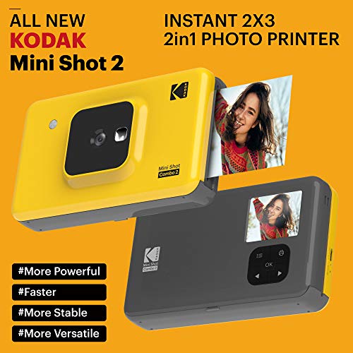즉석카메라 미국 코닥 Mini Shot 2 휴대용 무선 즉석 및 사진 프린터, iOS, Android와 호환-611072