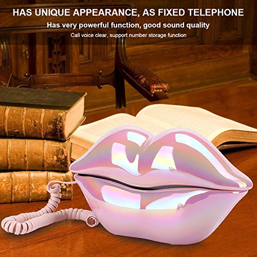 레트로 전화기 미국 빈티지 코드 섹시 립폰 리얼워크 핑크 마우스 유선 장식용-611344