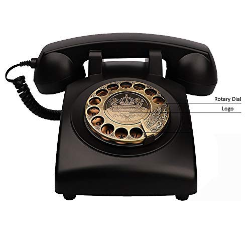 레트로 전화기 미국 빈티지 앤티크 폰 유선 클래식 로터리 다이얼 1930년대 올드-611482
