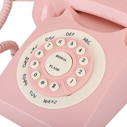 레트로 전화기 미국 빈티지 핑크 클래식 올드 스타일 유선 홈 데스크 사무실-611521