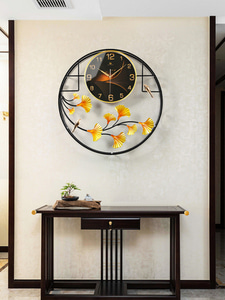 인테리어 인기 예쁜 벽시계 신중국식 벽면 은행잎 벽시계-503171