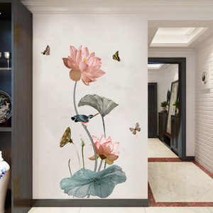 스티커 인테리어 벽지 연꽃 3D 입체 벽 스티커 그림 아늑한 침실 스티커 작-509803