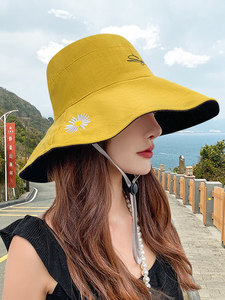 햇빛 가리개 태양 챙넓은 모자 양면 데이지 어부 모자녀 여름 일계 차양 패션-522851