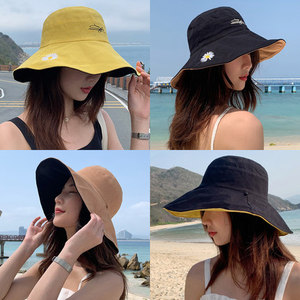 햇빛 가리개 태양 챙넓은 모자 데이지 어부 모자녀 여름날 얼굴 가린 패션-522857