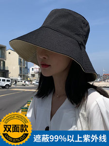 햇빛 가리개 태양 챙넓은 모자 여름 버킷햇 여자 얼굴 가리개 차단 썬캡 큰-522861