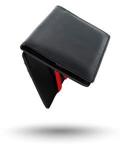 명품 카드 명함 지갑 독일출고스위치 하나 지갑 남자 동전 수납 공간이있는 매직 지갑 선물 상자에 빨간 리본이 달린 블랙 534465