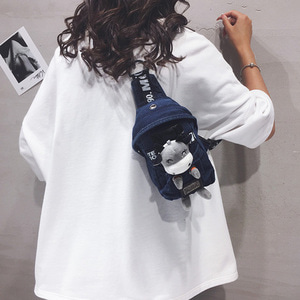 인형가방귀여운 인형 곰돌이 가방 2020 신상 패션 데이 데님 캔버스백으로 매치-541935
