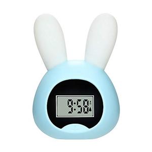 웨이크업 라이트 알람 귀여운 토끼 USB LED 토끼 침대 옆 램프 라이트 스누즈 조용한 디지털 알람 야간 조명