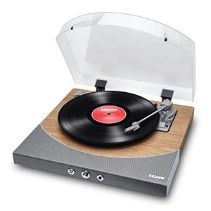 ION Audio Premier LP 스피커 블루투스 턴테이블 LP 플레이어 USB 레코드 변환 기능이있는 비닐 플레이어 나무 모양-543409 독일출고