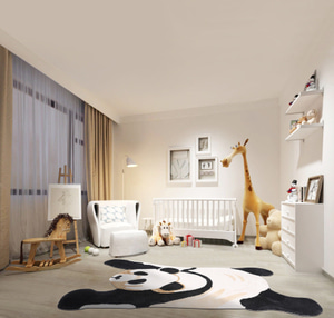귀여운 동물모양 러그 커스텀 귀여운 동물팬더 양모 어린이 카펫 소녀 방 거실-559070