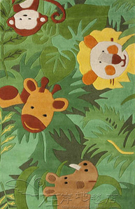 귀여운 동물모양 러그 그린 포레스트 캐릭터 어린이집 카펫 거실 침실 책자-559049