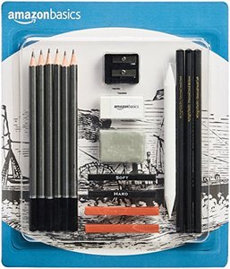 Amazon Basics 스케치 및 드로잉 아트 연필 키트-17 개 세트 미국출고 -564275