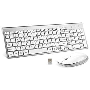 무선 키보드 and 마우스 Combo, FENIFOX USB Slim 2.4G 무선 키보드 마우스 Full-Size Ergonomic 미국출고 -563045