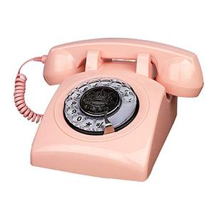 Pink  레트로 클래식 전화기s, TelPal Corded  레트로 클래식 전화기 Classic Rotary Dial Home 레트로 클래식 전화기s Antique Vintage 레트로 클래식 전화기-57 미국출고-577765