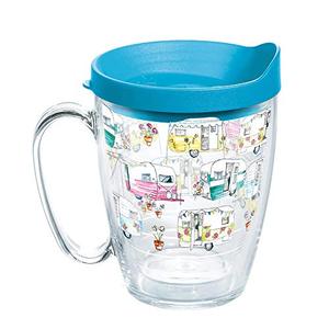Tervis Colourful Camper Insulated Tumbler with Wrap and Lid 16oz 머그 Tritan 투명 579244 미국출고 캠핑컵