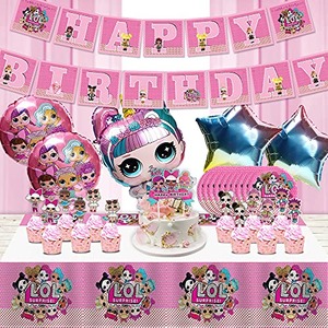 엘오엘 서프라이즈 L.O.L. Surprise LOL Birthday Party Supplies, Birthday Decorations,Girls Party Favor, LOL Theme Party includes  미국출고-577447