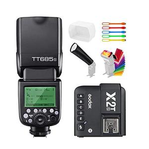 Godox TT685S 카메라 플래시 TTL 고속 동기화 1 , 8000s 2.4G GN60 스피드 라이트, Godox X2T-S 무선 트리거 송신기, 디퓨저, 필터, 스누트 및 소니 카메라와 호환되는 USB LED 미국출고-577547