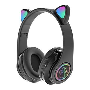Amazing 7 Cat ’s Ears LED 블루투스 헤드폰, 액티브 노이즈 캔슬링 헤드폰, 무선 헤드셋, 8 시간 재생, Hi-Fi 스테레오, 음악 게임 DJ 용 Deep Bass  미국출고-577598
