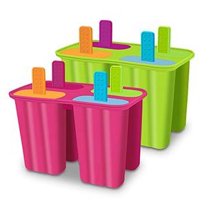 실리콘 아이스 캔디 몰드 아이스 팝 몰드 메이커 BPA 무료-8 개 세트-수제 아이스, 식기 세척기 안전을위한 음식 급료 아이스크림 몰드 아이스 팝 모양 (빨간색 + 녹색, 2 팩) 미국출고-578354