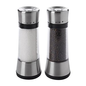 옥소 OXO Good Grips Sleek Salt and Pepper Mill Set with Adjustable Grind, Silver, n , a 미국출고-577995
