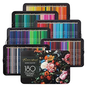 색칠용 프리미엄 180개 아티스트 소프트 시리즈 드로잉 연필 아트 컬러링 3.8mm 리드 코어 600111 미국 색연필