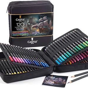 미술용품 120 지퍼 케이스 세트 예술가 전문가 컬러리스트를 위한 고품질 소프트 코어 컬러 600115 미국 색연필