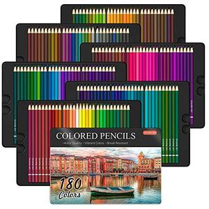 180 소프트 코어 4개 포함 아티스트를 위한 전문 색칠 스케치 및 그림 600126 미국 색연필