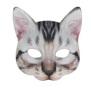 가면무도회 리얼 고양이 눈가리개 캐릭터 흰 고양이 가면 동물 반얼굴 녀 무도회-605991