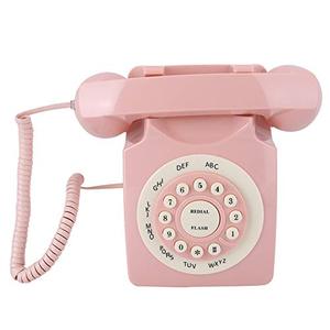 레트로 전화기 미국 빈티지 핑크 클래식 올드 스타일 유선 홈 데스크 사무실-611521