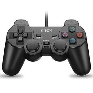 게임 무선 컨트롤러 미국 PS2 콘솔과 호환되는 CIPON 유선 2.2M 케이블이 있는 검은색 원격 게임 패드-620951