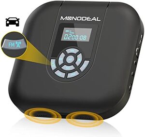 레트로 빈티지 미국 플레이어 스피커가 장착된 MONODEAL 휴대용 CD FM 송신기 CD 휴대용 워크맨-628066
