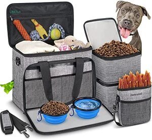 강아지 애견 고양이 가방 급식 미국 6개 세트 여행,용품용 대형 애완동물 여행 키트에는 음식 용기 2개등-628732