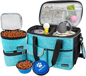 강아지 애견 고양이 가방 급식 미국 펫아미 여행 다기능 포켓,음식 용기 및 접이식 그릇-628751