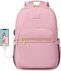 신학기 가방 미국 백팩 bagswan 핑크 노트북 수납 여성 15.6인치 컴퓨터 USB 충전 포트-630384