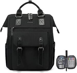 신학기 가방 미국 백팩 LOVEVOOK 노트북 수납, USB 충전 포트가 있는 방수 , 15.6인치 블랙-630381
