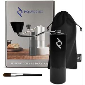 커피 그라인더 미국 폴리 드링크 수동 (검은색) 내부 조정 가능한 설정-631779