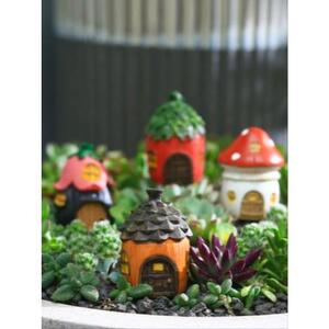 야외 조형 모형 귀여운 작은 버섯 집 장식 화분 풍경 다육 미경 정원 홈피쉬
