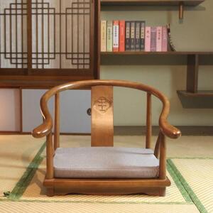 등받이 좌식의자 다다미 시트 팔걸이 링 체어와 룸체어 원목 다리없는의자 일본식