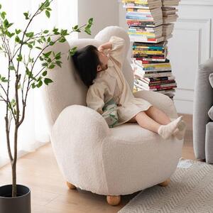 미니 소파 작은 양고기 벨벳 곰 의자 귀여운 좌석 크림 색상-635011
