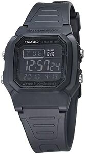 카시오 남성용 쿼츠 (레진 스트랩 포함),블랙,17(모델: W-800H-1BVCF) 미국 시계-641065